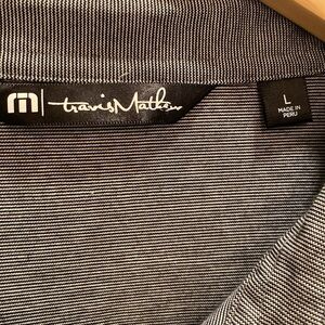 Travis Mathew S/S Fine Stripe Polo Shirt Four Seasons Resort Maui Hawaii Gray L